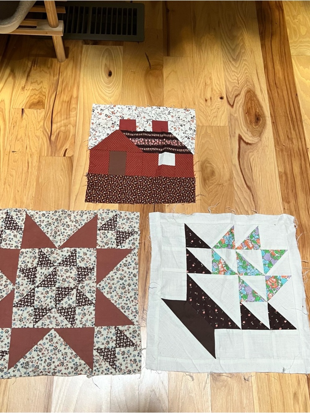 Brown and Cream Quilt Block Set - Home Bedding